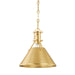 Hudson Valley Canada - One Light Pendant - Metal No. 2 - Aged Brass- Union Lighting Luminaires Decor
