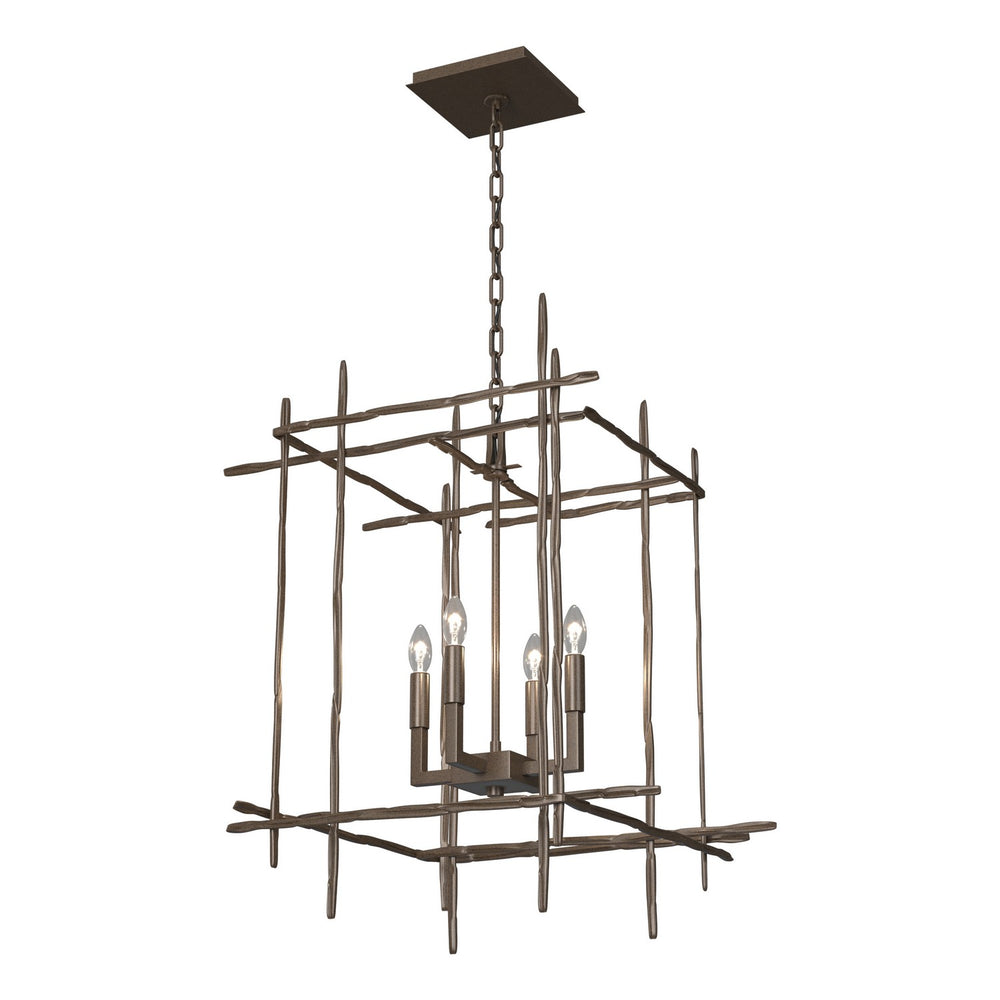 Hubbardton Forge - Four Light Chandelier - Tura - Bronze- Union Lighting Luminaires Decor