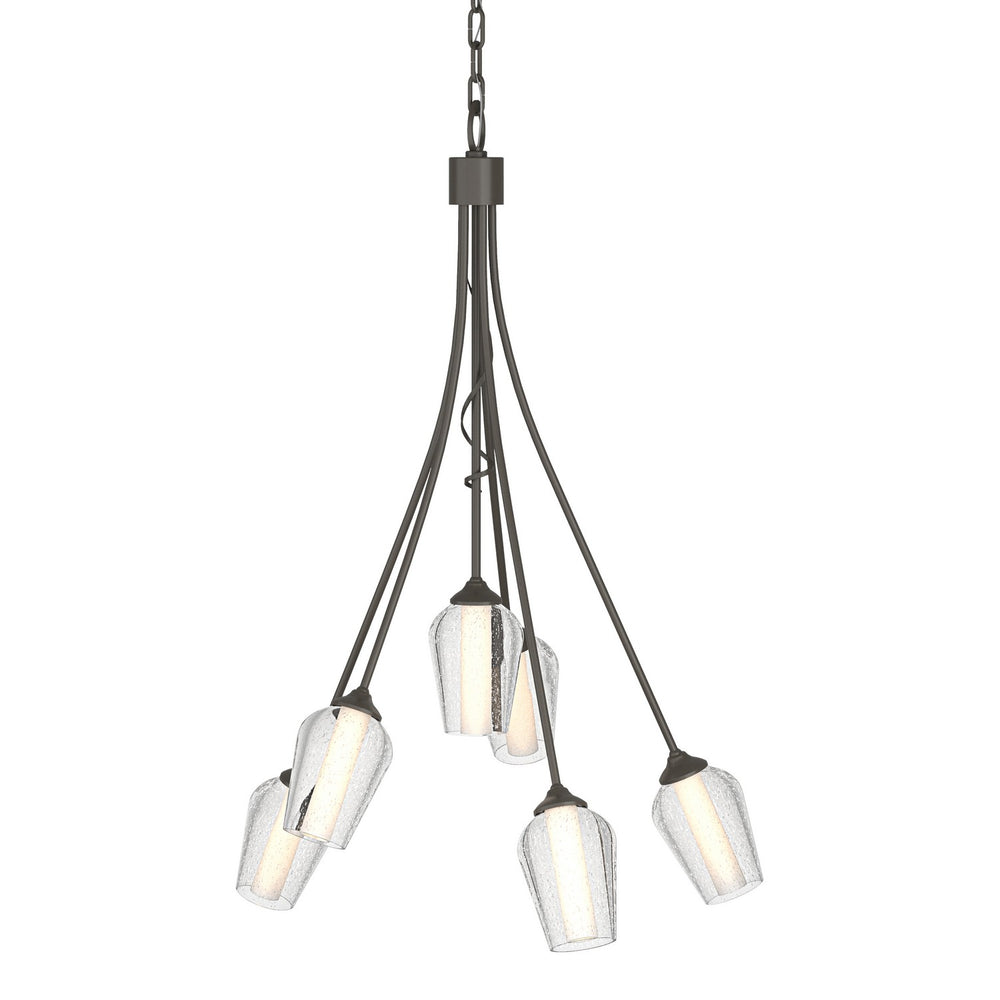 Hubbardton Forge - Six Light Chandelier - Flora - Dark Smoke- Union Lighting Luminaires Decor