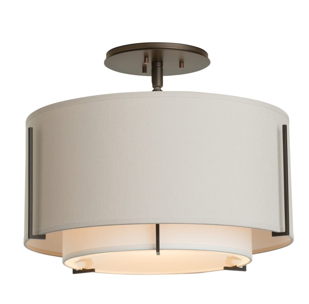 Hubbardton Forge - One Light Semi-Flush Mount - Exos - Dark Smoke- Union Lighting Luminaires Decor