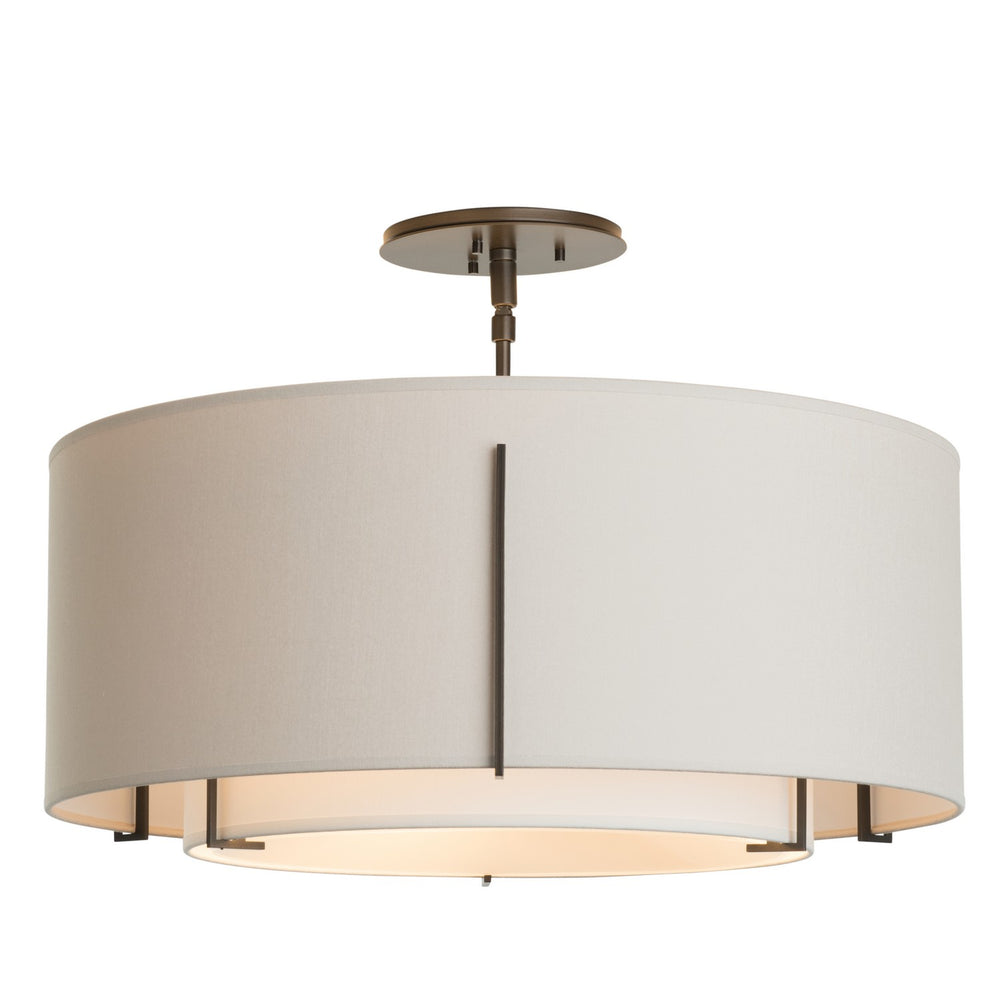 Hubbardton Forge - Three Light Semi-Flush Mount - Exos - Dark Smoke- Union Lighting Luminaires Decor