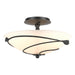Hubbardton Forge - Two Light Semi-Flush Mount - Leaf - Black- Union Lighting Luminaires Decor