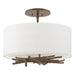 Hubbardton Forge - Three Light Semi-Flush Mount - Brindille - Bronze- Union Lighting Luminaires Decor