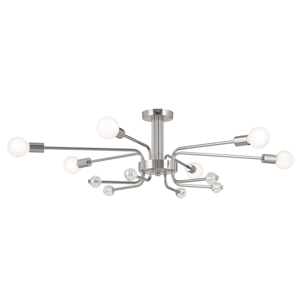 Kichler Canada - Six Light Semi Flush Mount - Ocala - Polished Nickel- Union Lighting Luminaires Decor