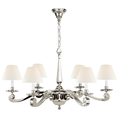 Visual Comfort Signature Canada - Six Light Chandelier - Myrna - Polished Nickel- Union Lighting Luminaires Decor