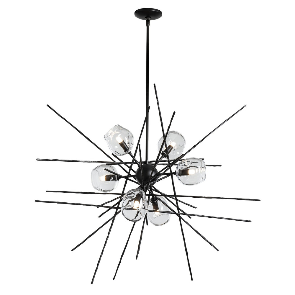 Hubbardton Forge - Six Light Pendant - Griffin - Black- Union Lighting Luminaires Decor