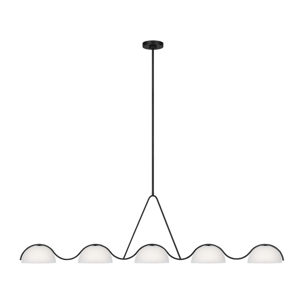 Visual Comfort Studio Canada - Five Light Linear Chandelier - Nido - Midnight Black- Union Lighting Luminaires Decor