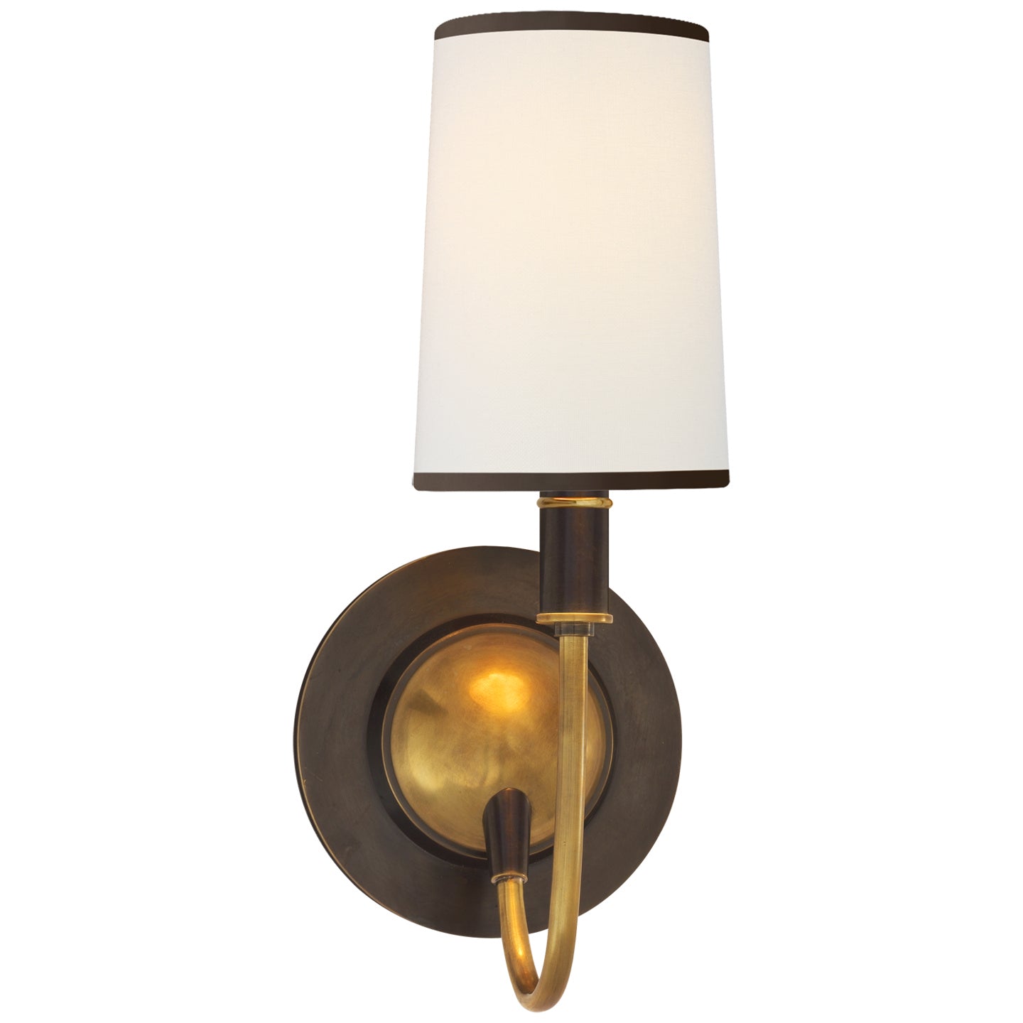 Channing Single Sconce in Hand Rubbed Antique Brass with Natural Paper  Shades