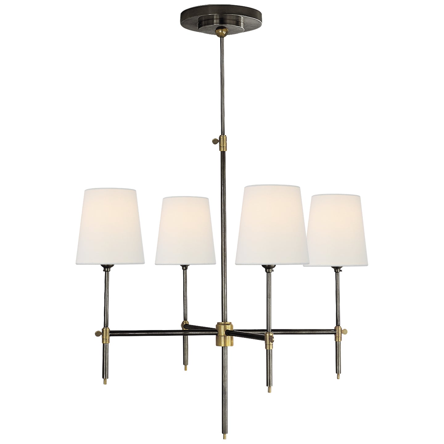 Visual Comfort Signature Canada - Four Light Chandelier - Bryant - Bronze and Hand-Rubbed Antique Brass- Union Lighting Luminaires Decor