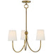 Visual Comfort Signature Canada - Three Light Chandelier - Reed - Hand-Rubbed Antique Brass- Union Lighting Luminaires Decor