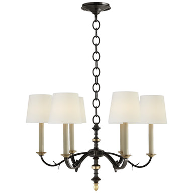 Visual Comfort Signature Canada - Six Light Chandelier - Channing - Black and Brass- Union Lighting Luminaires Decor