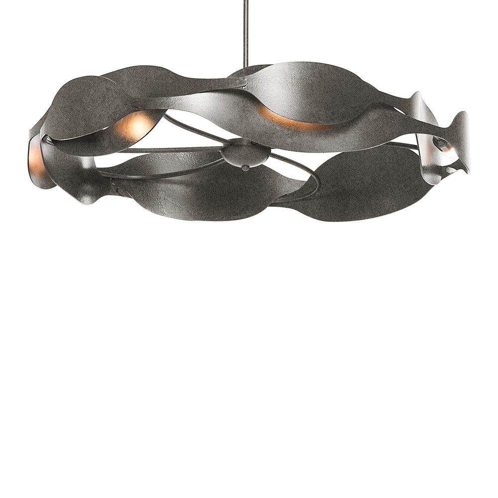 Hubbardton Forge - Six Light Pendant - Waves - Natural Iron- Union Lighting Luminaires Decor