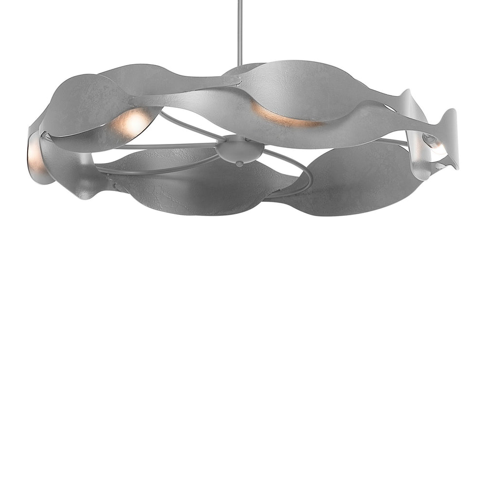 Hubbardton Forge - Six Light Pendant - Waves - Vintage Platinum- Union Lighting Luminaires Decor