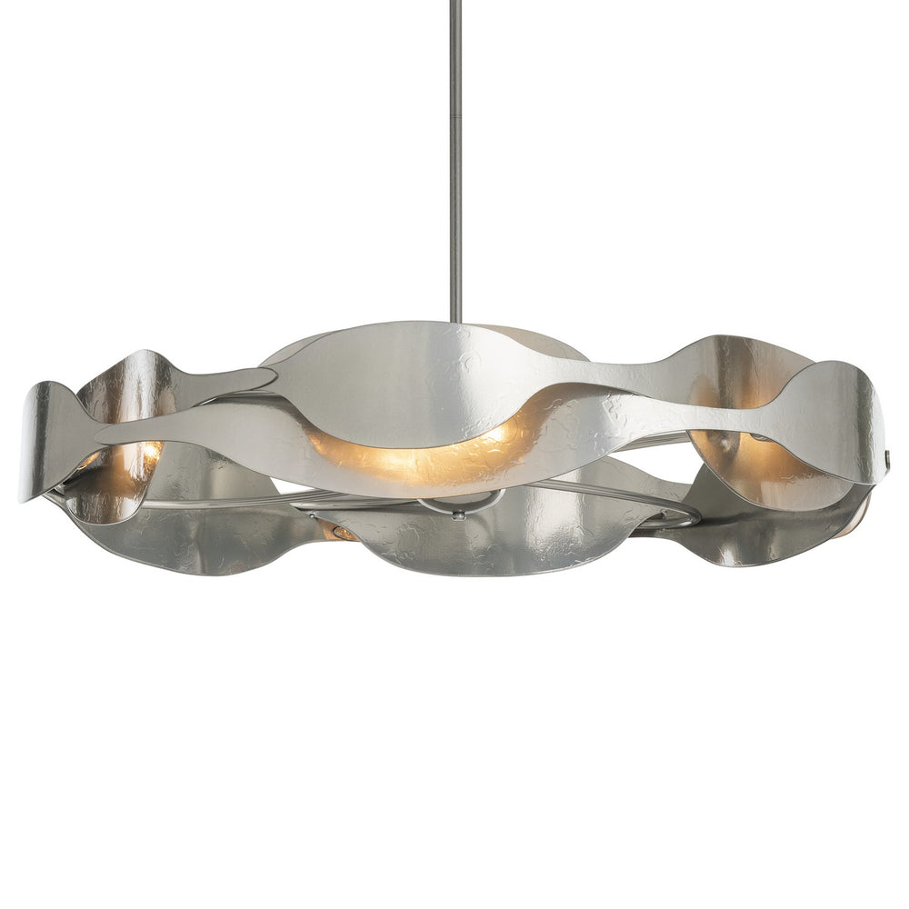 Hubbardton Forge - Six Light Pendant - Waves - Sterling- Union Lighting Luminaires Decor