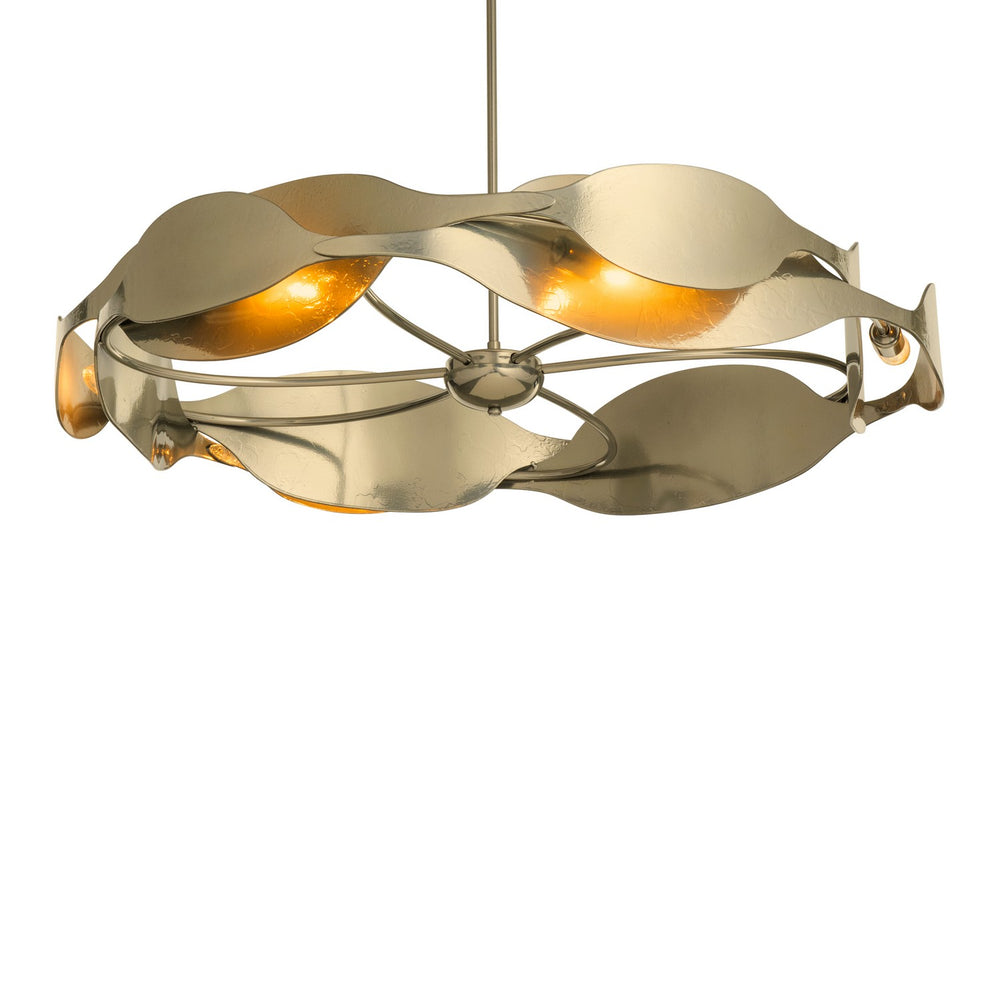 Hubbardton Forge - Six Light Pendant - Waves - Modern Brass- Union Lighting Luminaires Decor