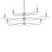 Hubbardton Forge - Six Light Chandelier - Willow - Vintage Platinum- Union Lighting Luminaires Decor