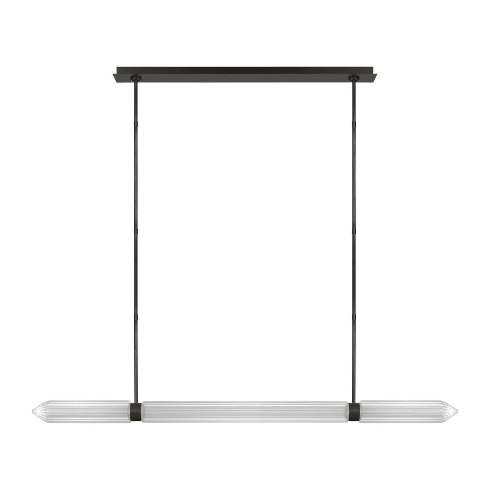 Visual Comfort Modern - LED Linear Chandelier - Langston - Plated Dark Bronze- Union Lighting Luminaires Decor