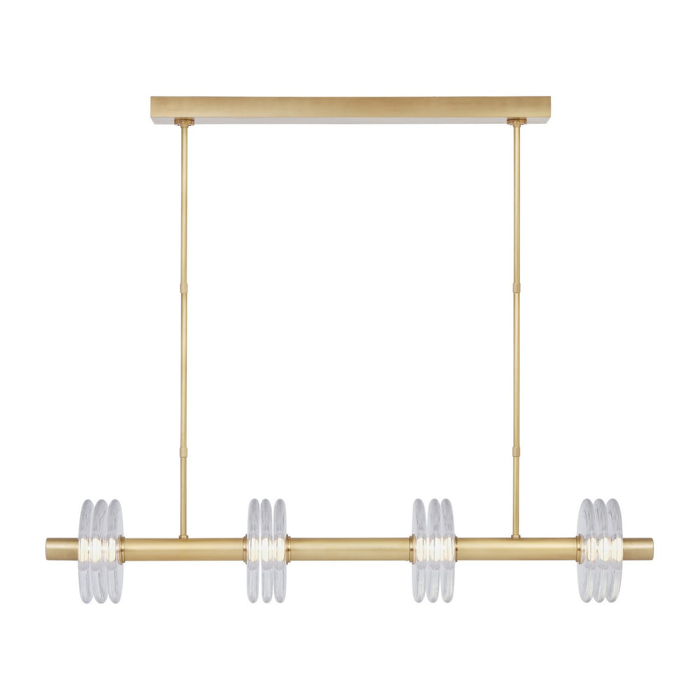 Visual Comfort Modern - LED Linear Chandelier - Laurel - Natural Brass- Union Lighting Luminaires Decor