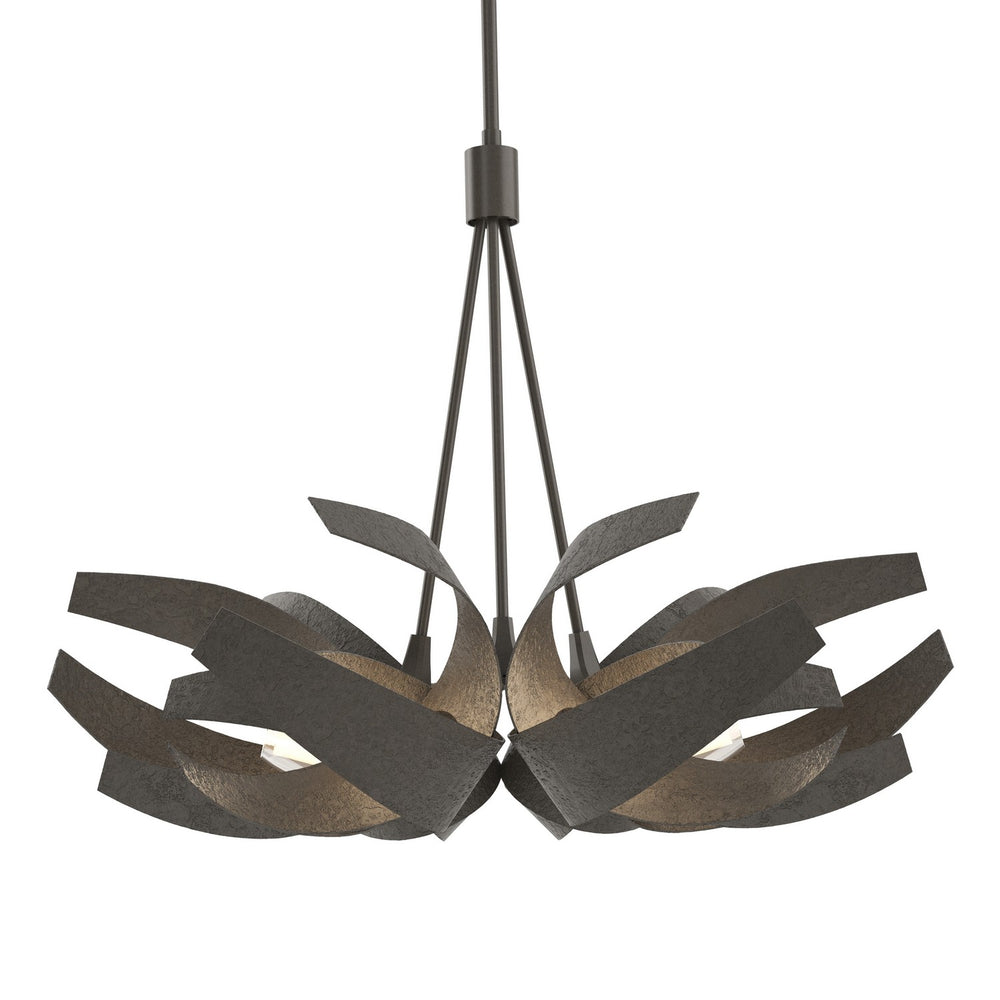 Hubbardton Forge - Six Light Pendant - Corona - Dark Smoke- Union Lighting Luminaires Decor