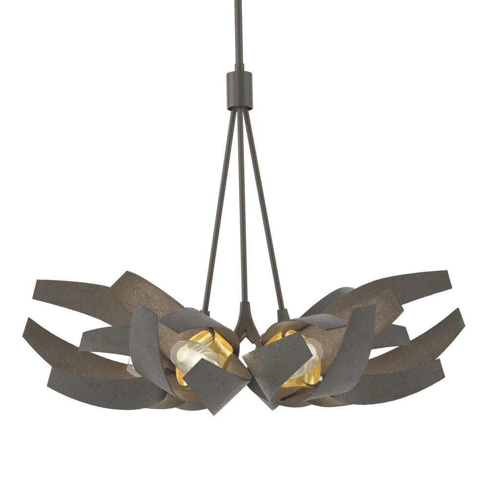Hubbardton Forge - Six Light Pendant - Corona - Dark Smoke- Union Lighting Luminaires Decor