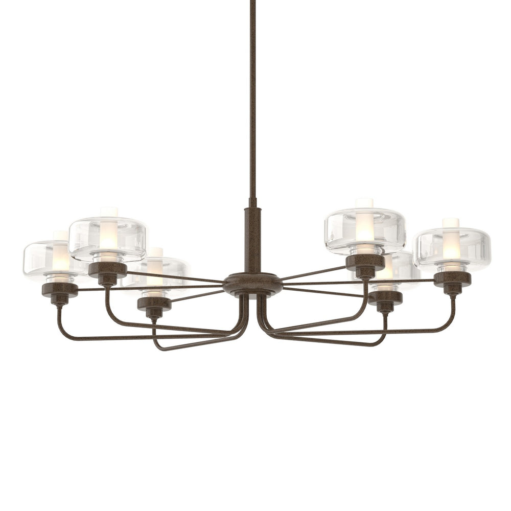 Hubbardton Forge - Six Light Pendant - Nola - Bronze- Union Lighting Luminaires Decor