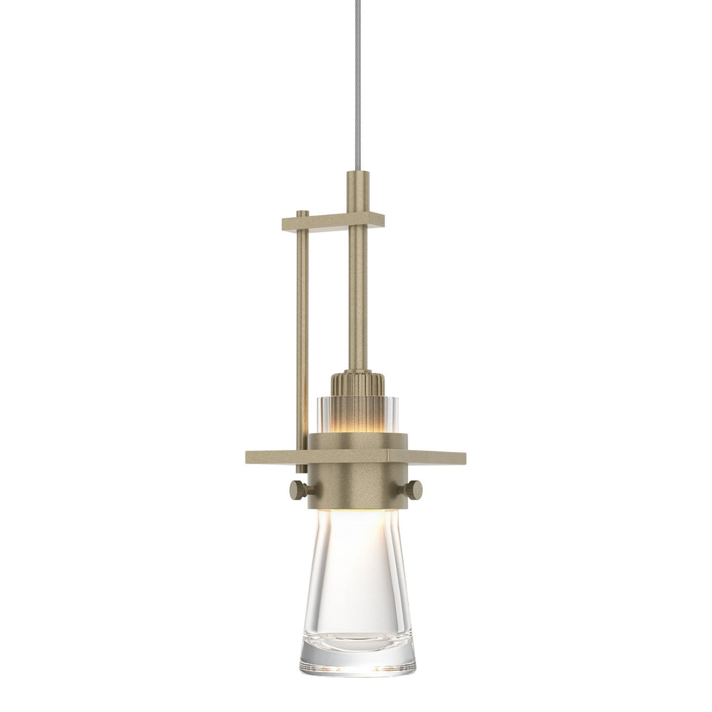Hubbardton Forge - One Light Mini Pendant - Erlenmeyer - Soft Gold- Union Lighting Luminaires Decor