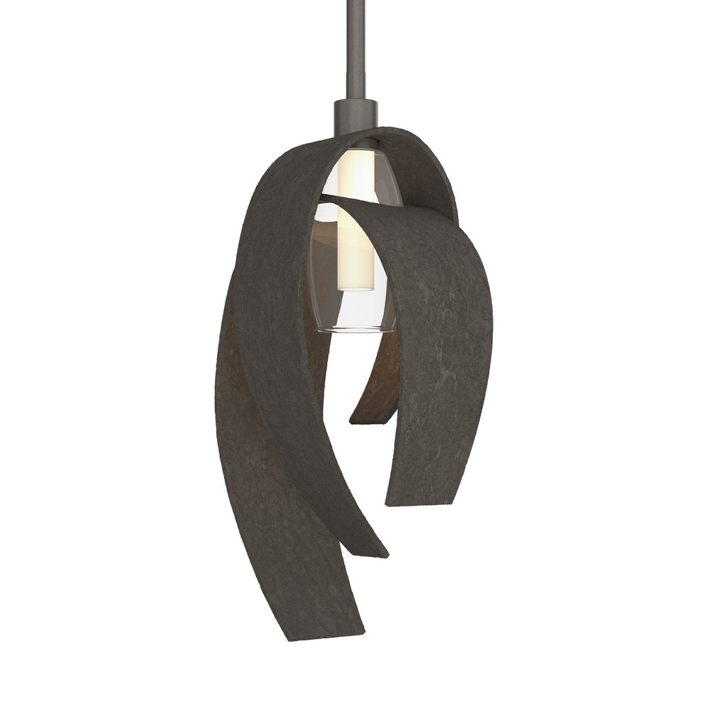 Hubbardton Forge - One Light Mini Pendant - Corona - Dark Smoke- Union Lighting Luminaires Decor