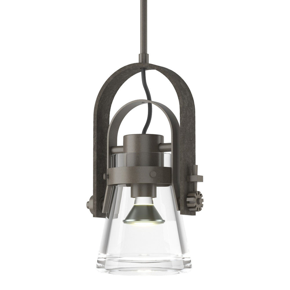 Hubbardton Forge - One Light Mini Pendant - Erlenmeyer - Dark Smoke- Union Lighting Luminaires Decor