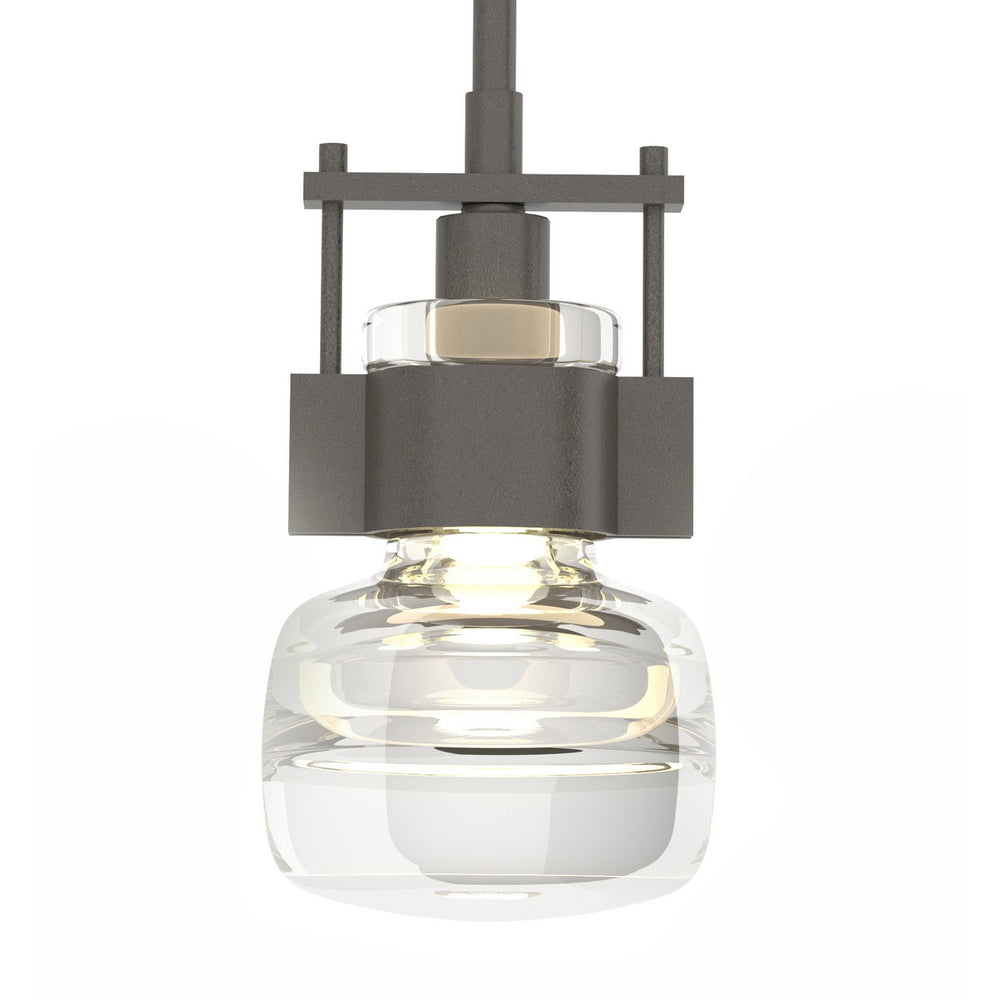 Hubbardton Forge - One Light Mini Pendant - Cuff - Dark Smoke- Union Lighting Luminaires Decor