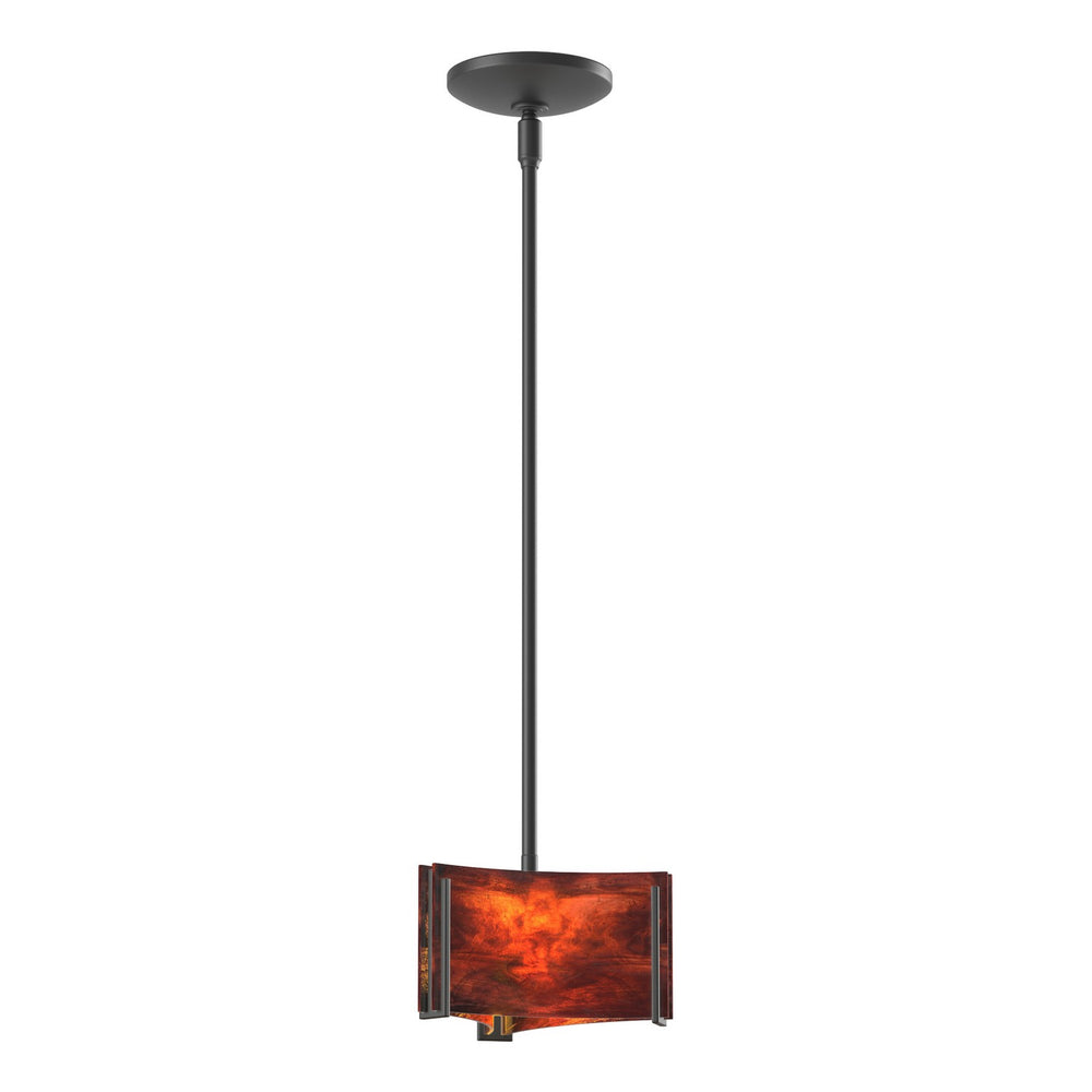 Hubbardton Forge - One Light Mini Pendant - Exos Glass - Black- Union Lighting Luminaires Decor