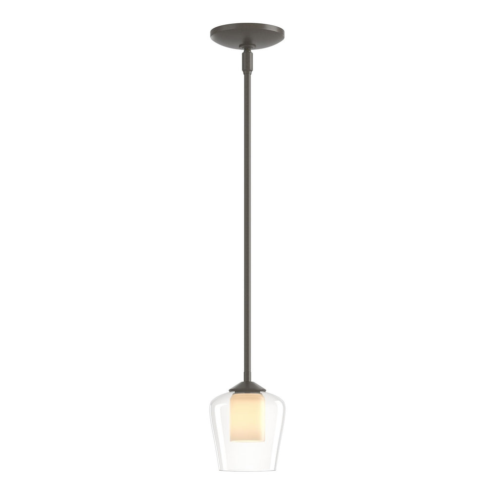 Hubbardton Forge - One Light Mini Pendant - Simple Lines - Dark Smoke- Union Lighting Luminaires Decor