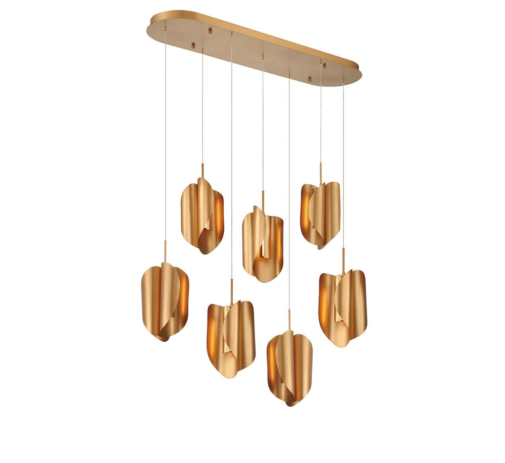 Lib & Co. Canada - LED Chandelier - Portofino - Satin Gold- Union Lighting Luminaires Decor