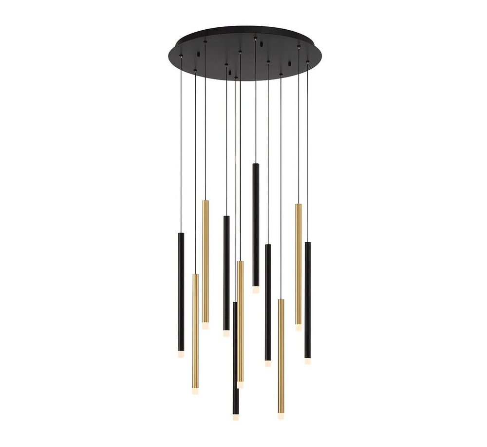 Lib & Co. Canada - LED Chandelier - Amalfi - Matte Black and Plated Brushed Gold- Union Lighting Luminaires Decor