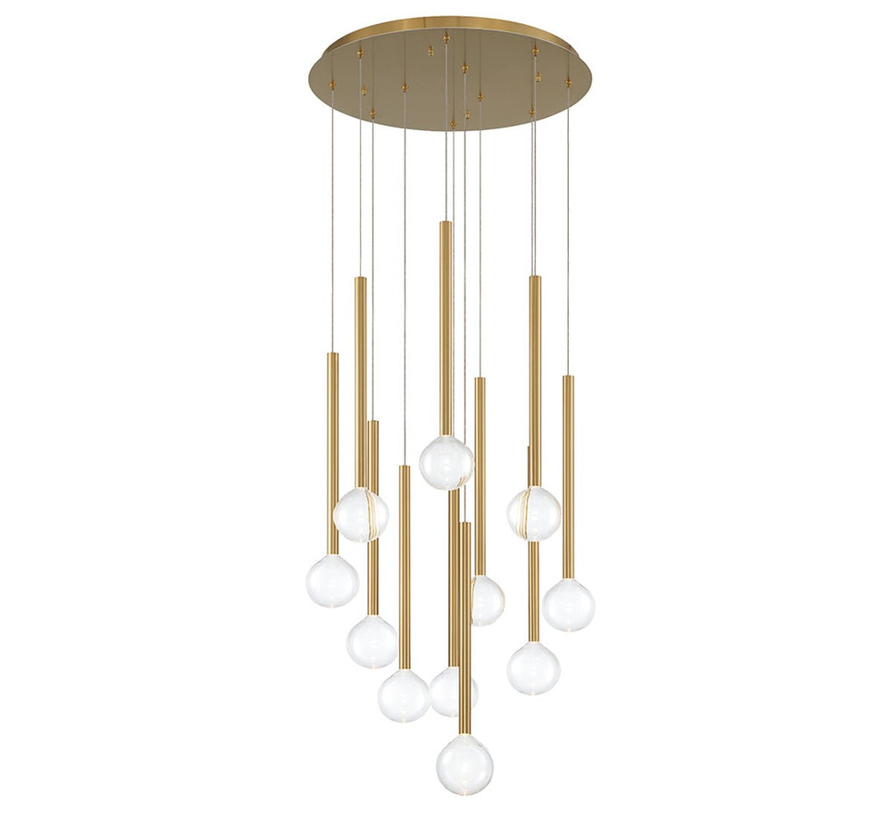 Lib & Co. Canada - LED Chandelier - Positano - Plated Brushed Gold- Union Lighting Luminaires Decor