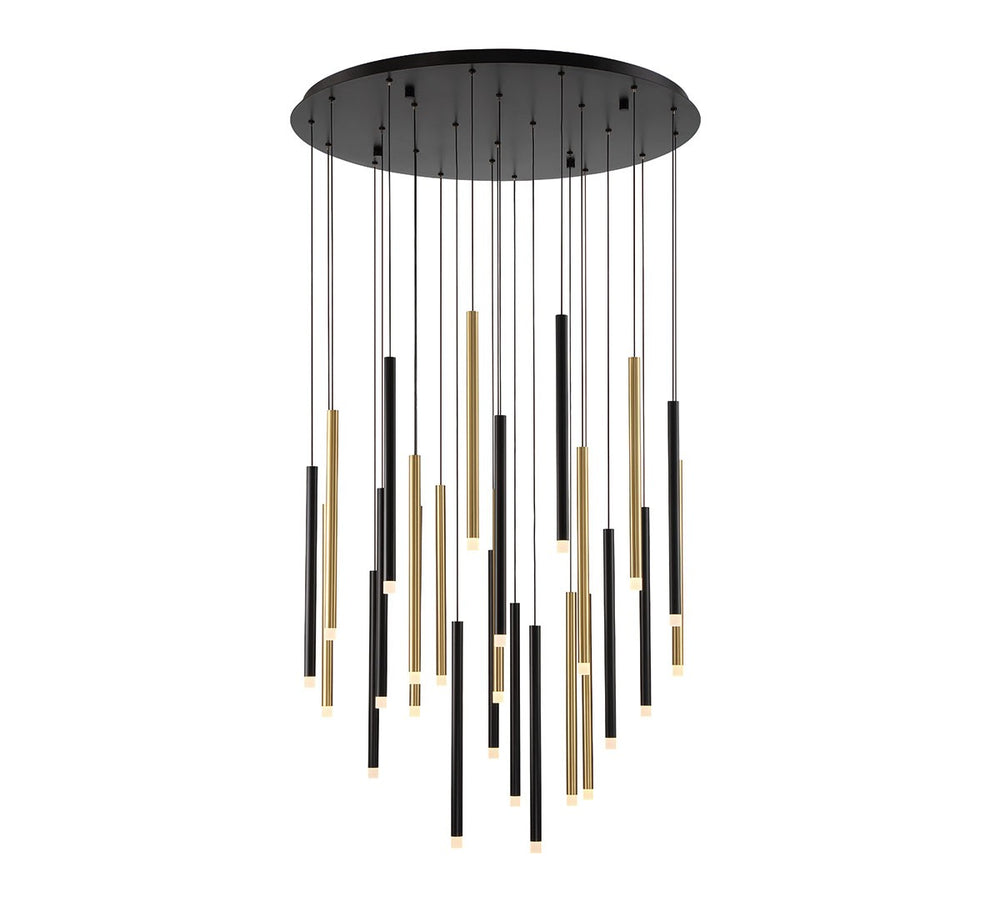Lib & Co. Canada - LED Chandelier - Amalfi - Matte Black and Plated Brushed Gold- Union Lighting Luminaires Decor