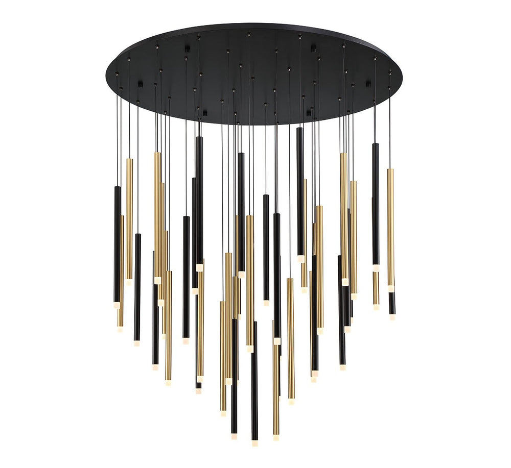Lib & Co. Canada - LED Chandelier - Amalfi - Matte Black and Plated Brushed Gold- Union Lighting Luminaires Decor