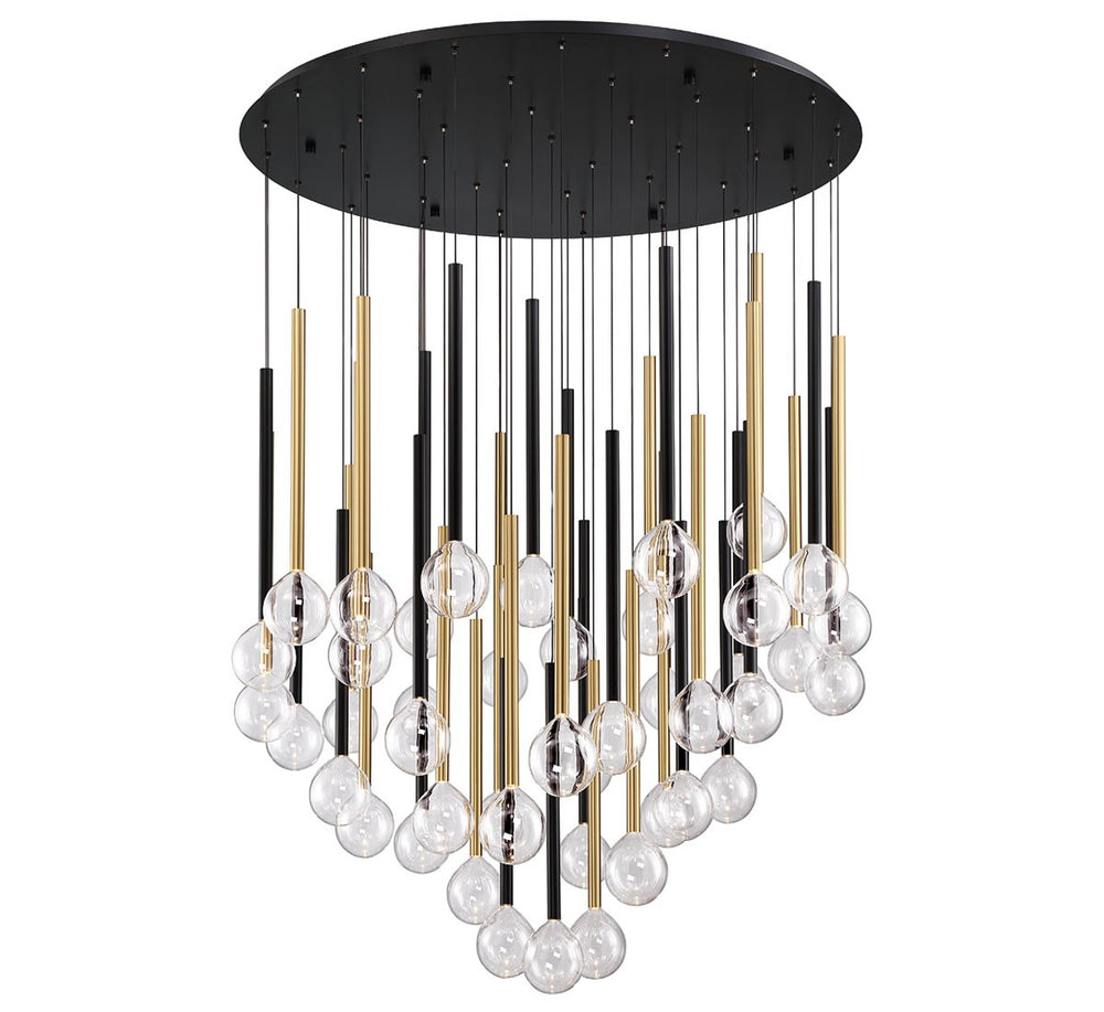 Lib & Co. Canada - LED Chandelier - Positano - Matte Black & Plated Brushed Gold- Union Lighting Luminaires Decor