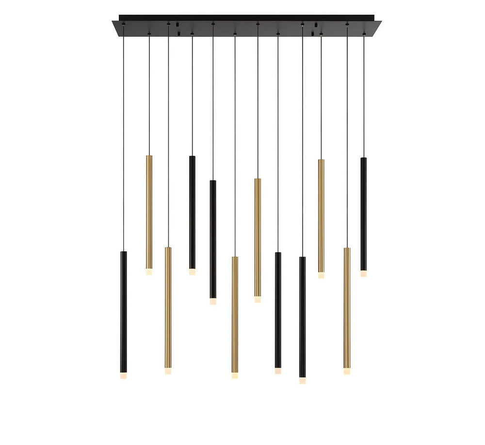 Lib & Co. Canada - LED Chandelier - Amalfi - Matte Black and Plated Brushed Gold- Union Lighting Luminaires Decor