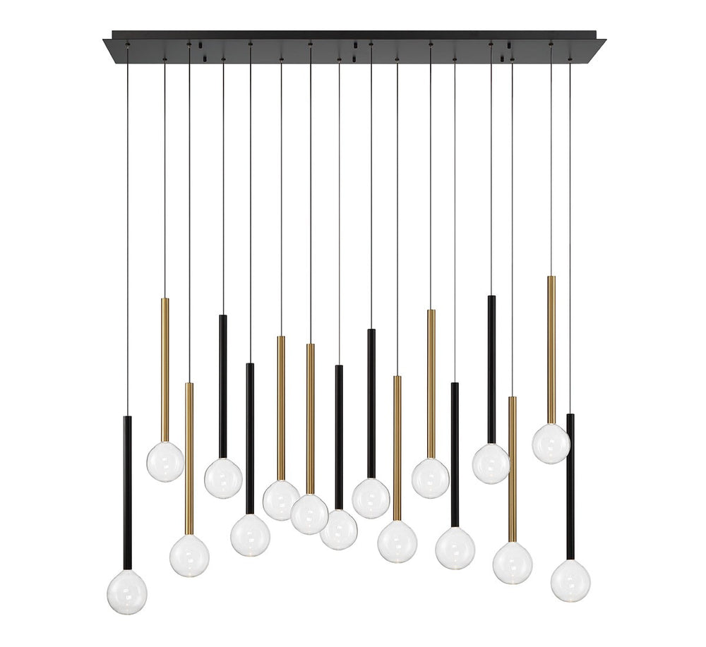 Lib & Co. Canada - LED Chandelier - Positano - Matte Black and Plated Brushed Gold- Union Lighting Luminaires Decor