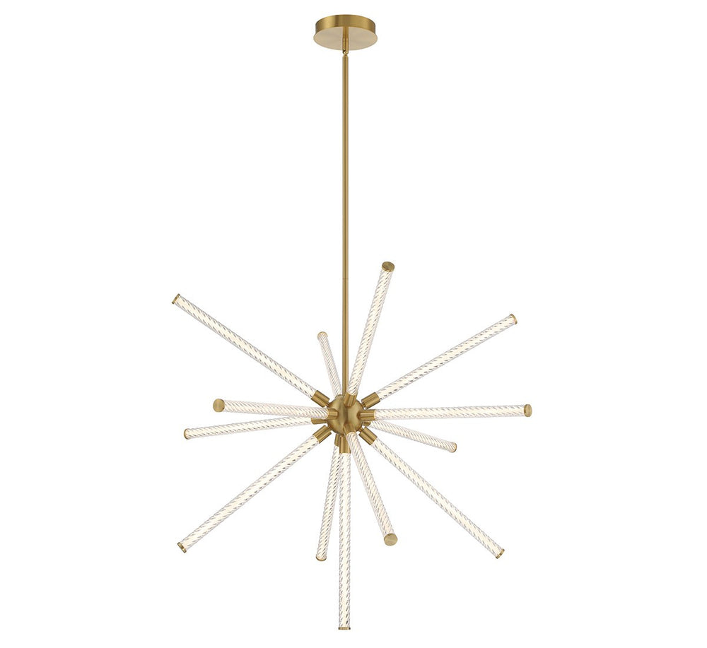 Lib & Co. Canada - LED Chandelier - Volterra - Plated Brushed Gold- Union Lighting Luminaires Decor