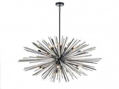 Avenue Lighting - 18 Light Chandelier - Palisades Ave. - Black- Union Lighting Luminaires Decor