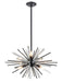 Avenue Lighting - Six Light Chandelier - Palisades Ave. - Black- Union Lighting Luminaires Decor