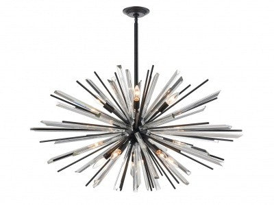 Avenue Lighting - Ten Light Chandelier - Palisades Ave. - Black- Union Lighting Luminaires Decor
