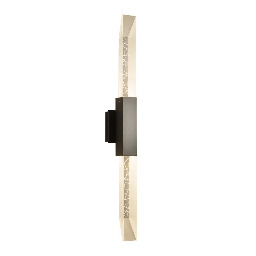Hubbardton Forge - Two Light Outdoor Wall Sconce - Refraction - Coastal Dark Smoke- Union Lighting Luminaires Decor