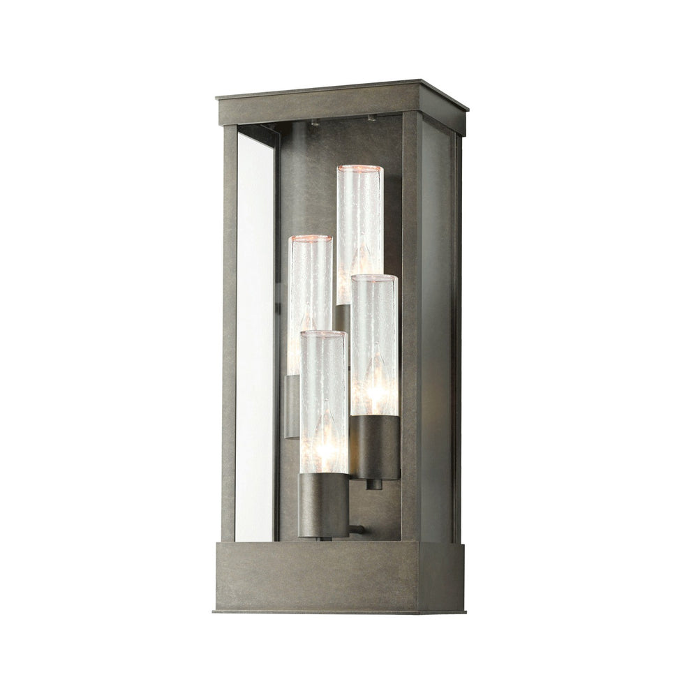 Hubbardton Forge - Four Light Outdoor Wall Sconce - Portico - Coastal Dark Smoke- Union Lighting Luminaires Decor