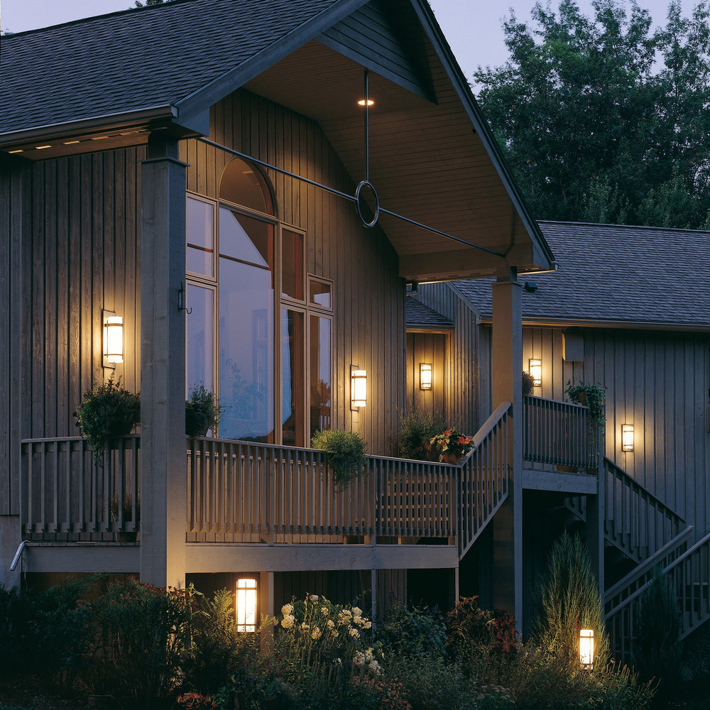 Hubbardton Forge - One Light Outdoor Wall Sconce - Banded - Coastal Dark Smoke- Union Lighting Luminaires Decor
