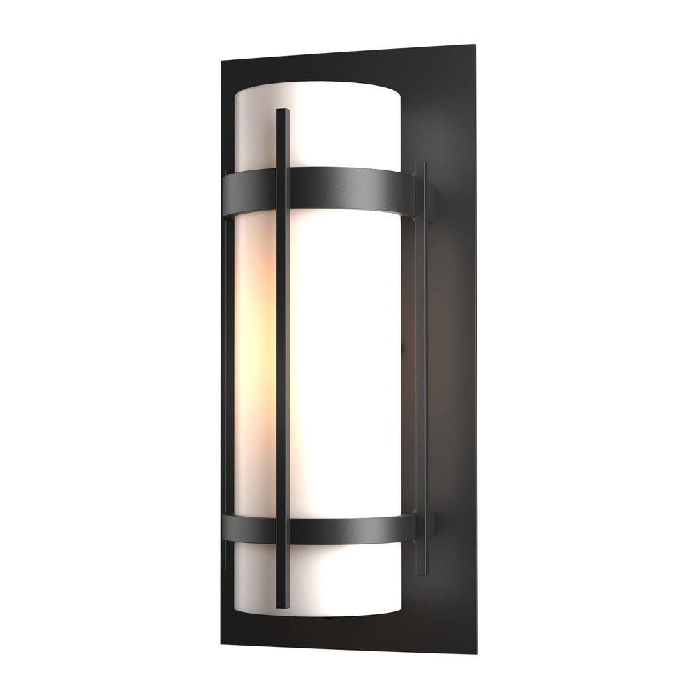 Hubbardton Forge - One Light Outdoor Wall Sconce - Banded - Coastal Black- Union Lighting Luminaires Decor