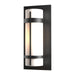 Hubbardton Forge - One Light Outdoor Wall Sconce - Banded - Coastal Black- Union Lighting Luminaires Decor