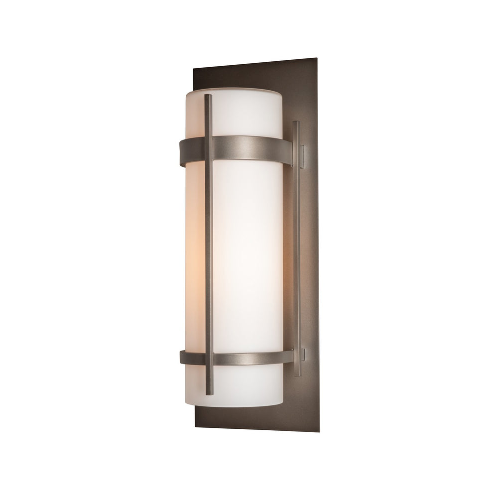 Hubbardton Forge - One Light Outdoor Wall Sconce - Banded - Coastal Dark Smoke- Union Lighting Luminaires Decor