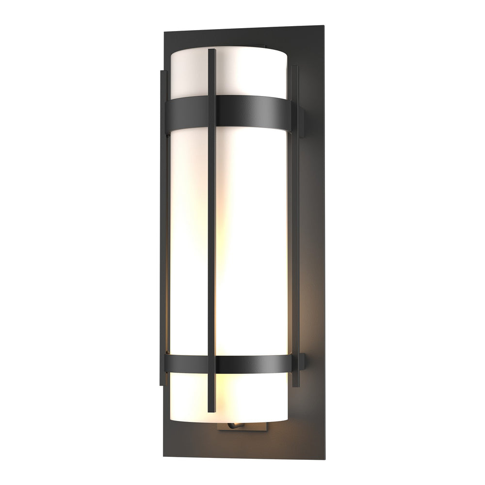 Hubbardton Forge - One Light Outdoor Wall Sconce - Banded - Coastal Black- Union Lighting Luminaires Decor